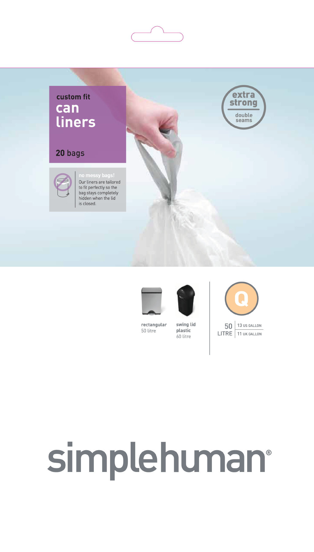 Simplehuman Code Q 50l Bin Liners 20 Pack Wayfair Co Uk Q 50l Bin Liners 20 Pack Wayfair Co Uk