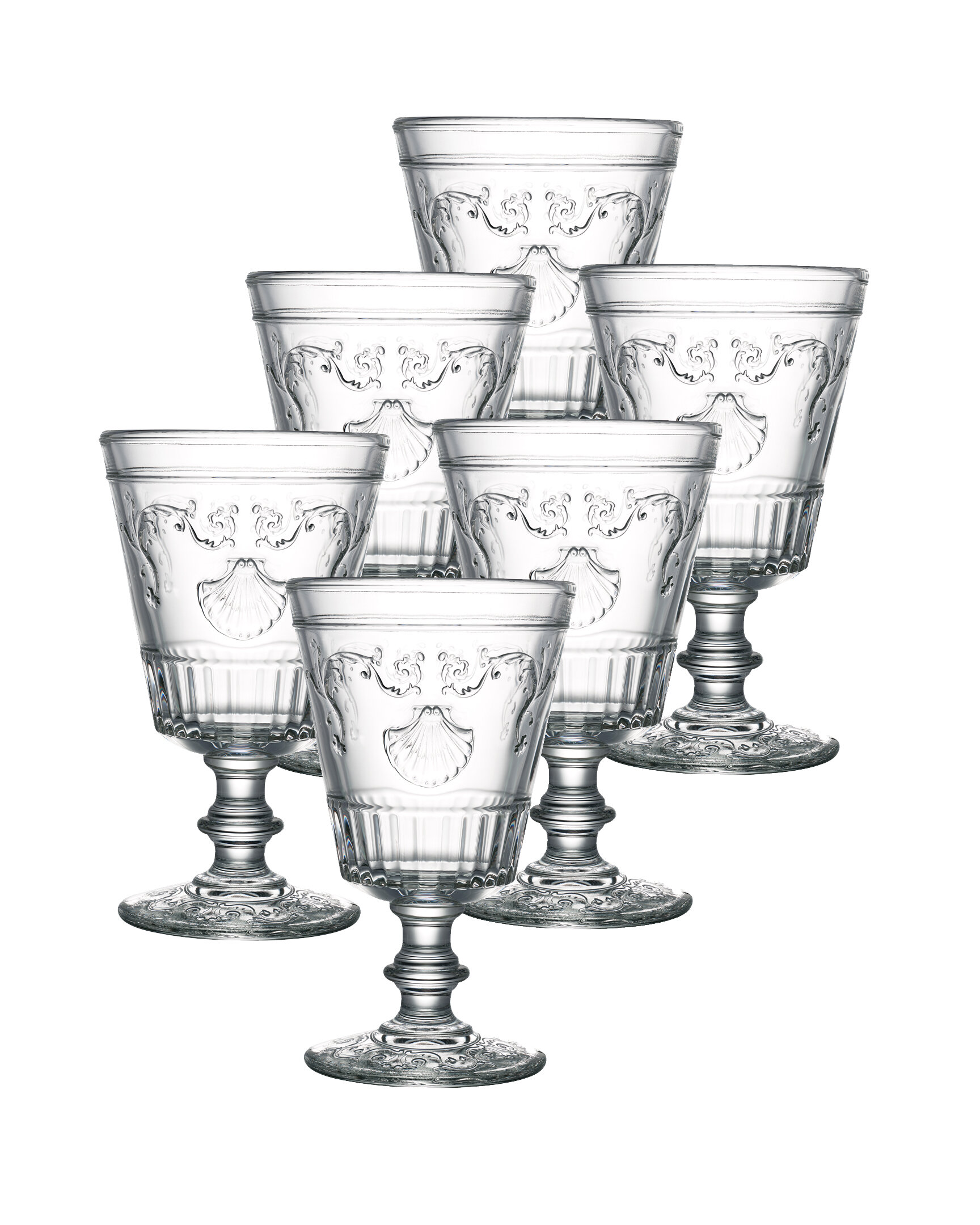 Set of 6 Silver plated antiqued wine goblet//cup//chalice capacity 10 ounce