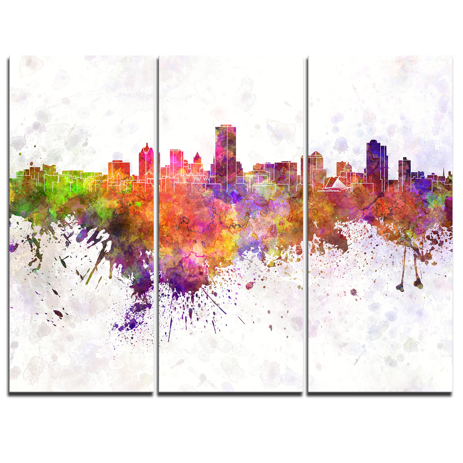 Original acrylic painting of Milwaukee skyline
