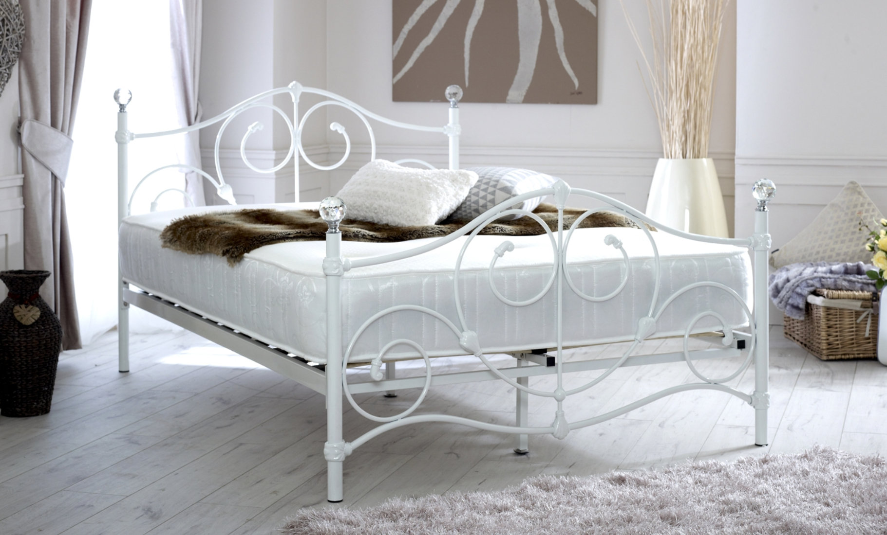 Toledo Scrolled Metal Double Bed Frame