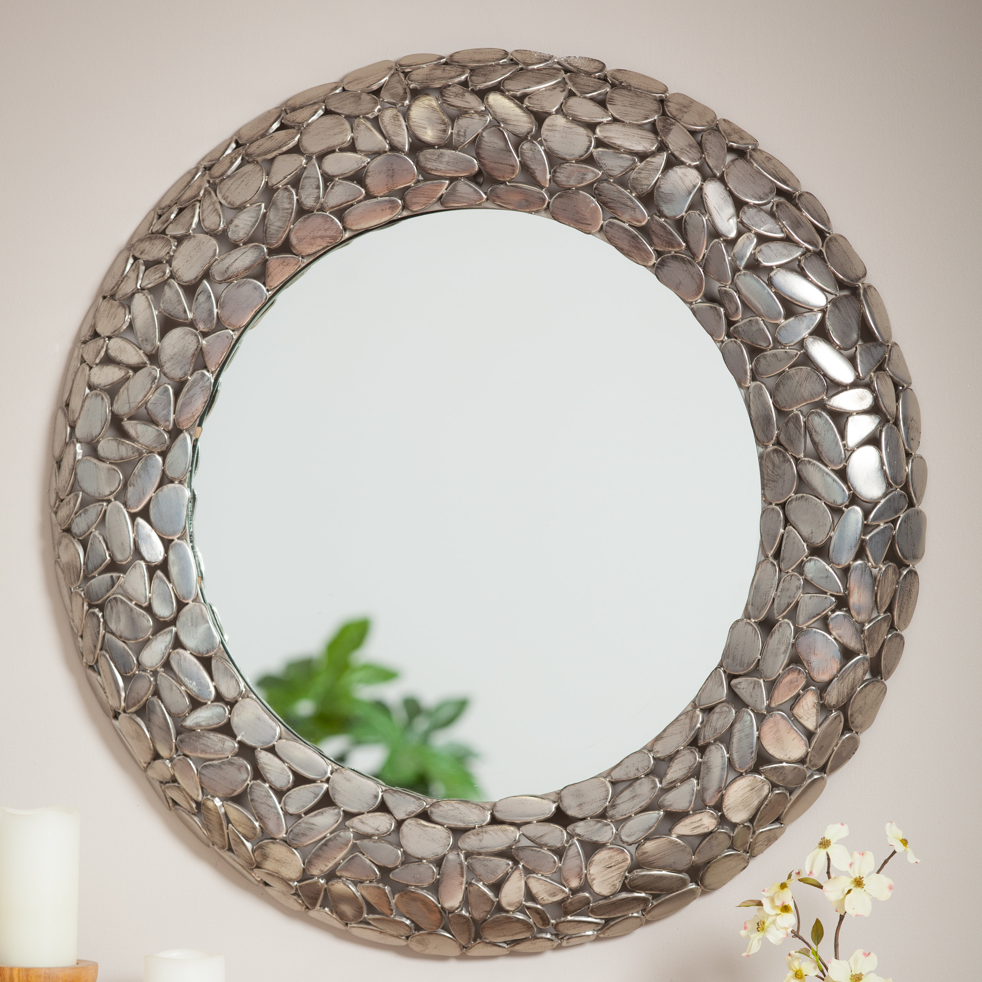 World Menagerie Tackett Iron Glass Accent Mirror Wayfair