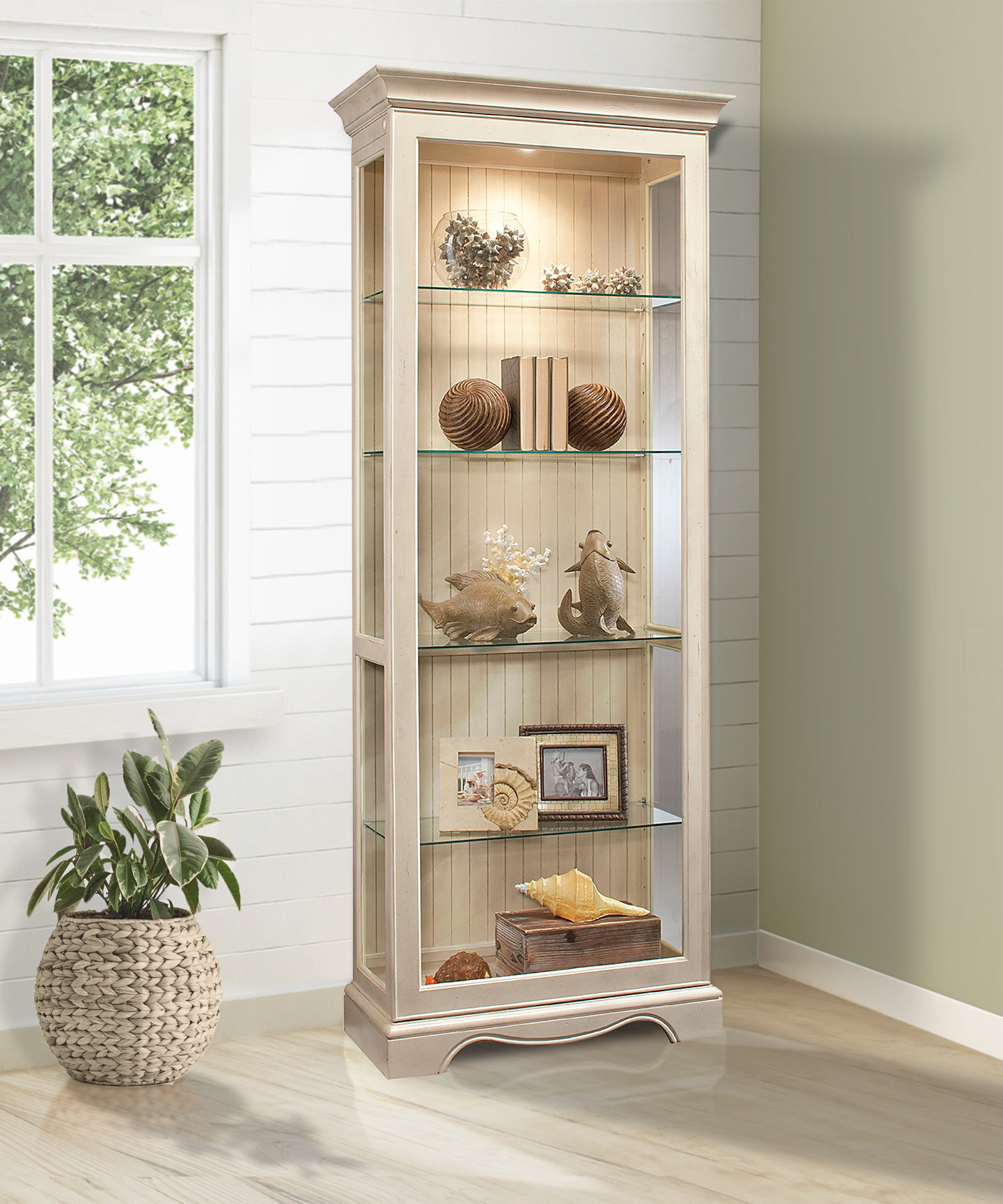 Darby Home Co Shelia Lighted Curio Cabinet Reviews Wayfair