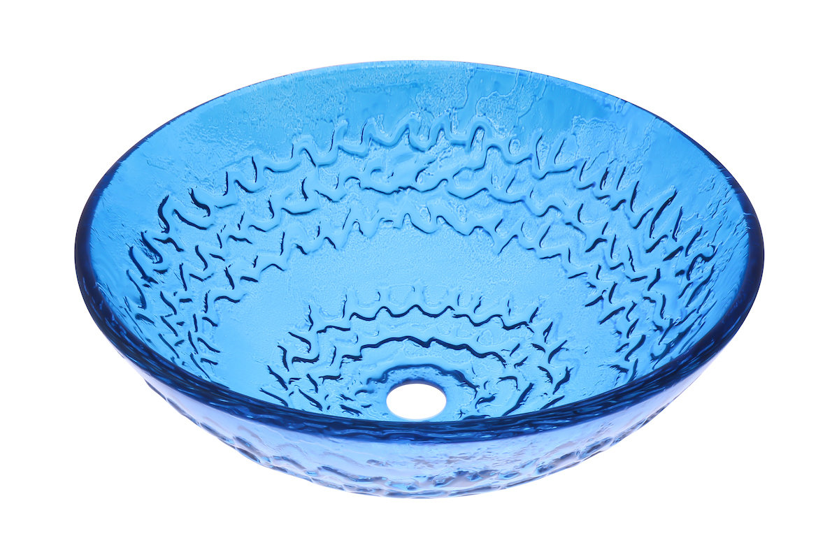 Oil Rubbed Bronze Novatto MARE BLU Glass Vessel Bathroom Sink Set