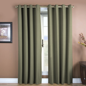 Saffold Solid Semi-Sheer Grommet Single Curtain Panel