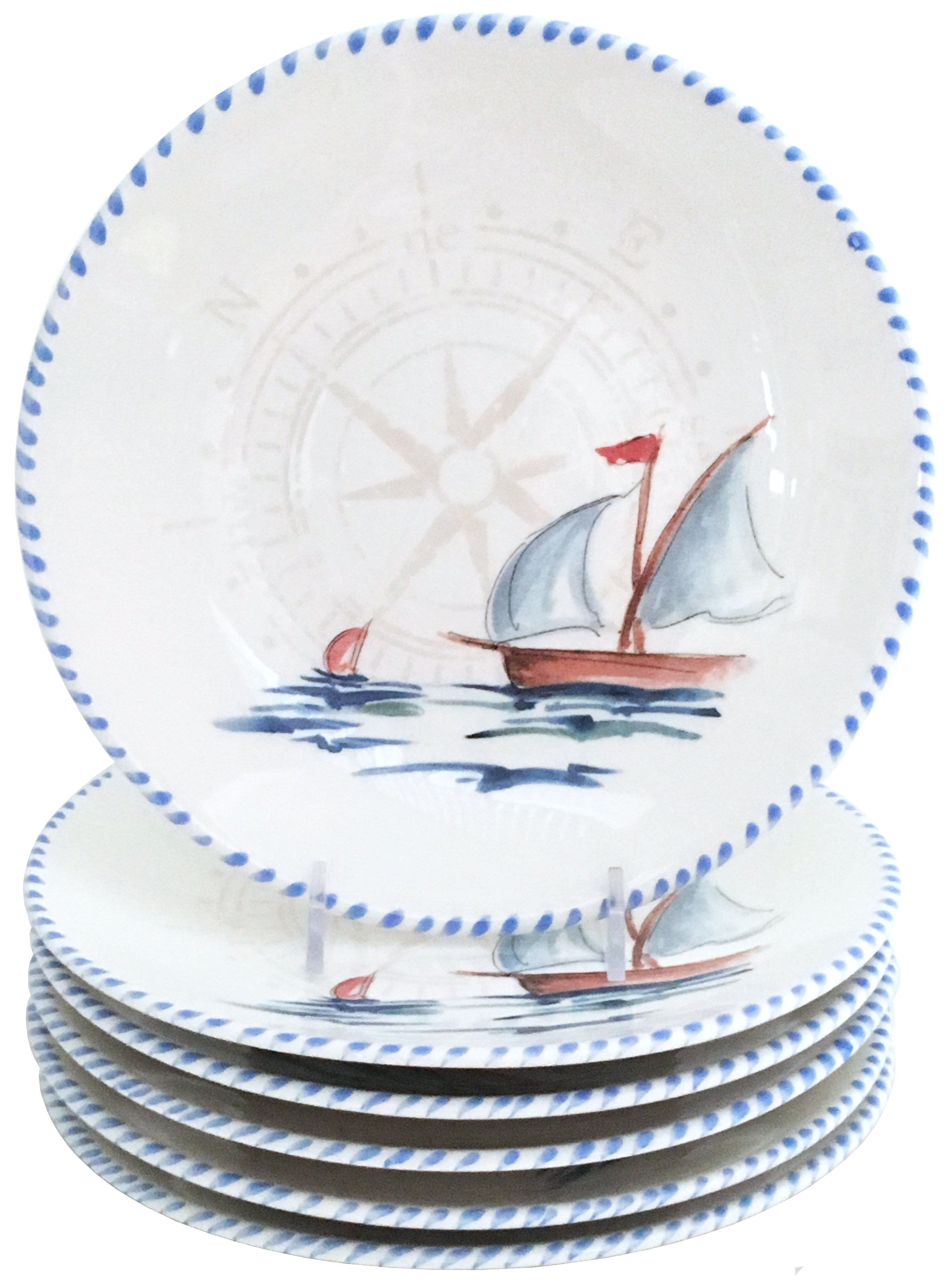 coastal collection outdoor living sea turtle melamine dinnerware on Abbiamotutto Sailboat 10 Dinner Plate Wayfair