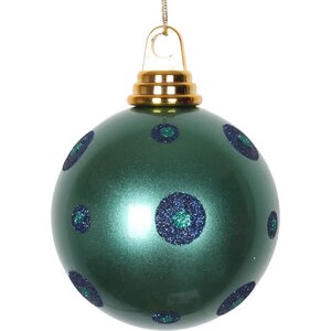 Glitter Polka Dots Christmas Ball Ornament