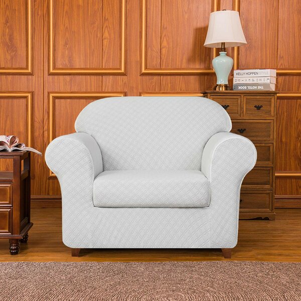 2 Piece Box Cushion Armchair Slipcover Set By Subrtex