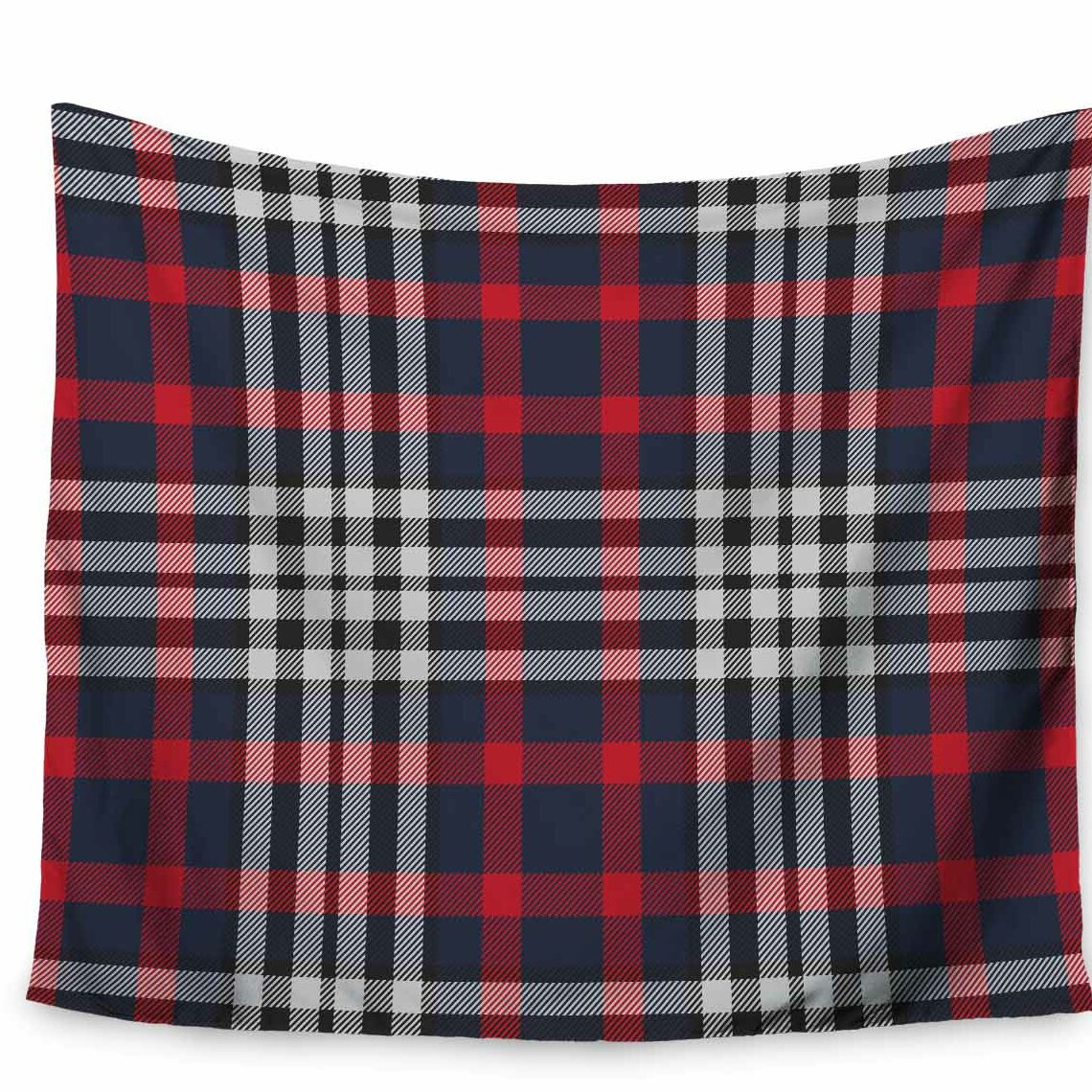 East Urban Home Red And White Plaid Tapestry Wayfair