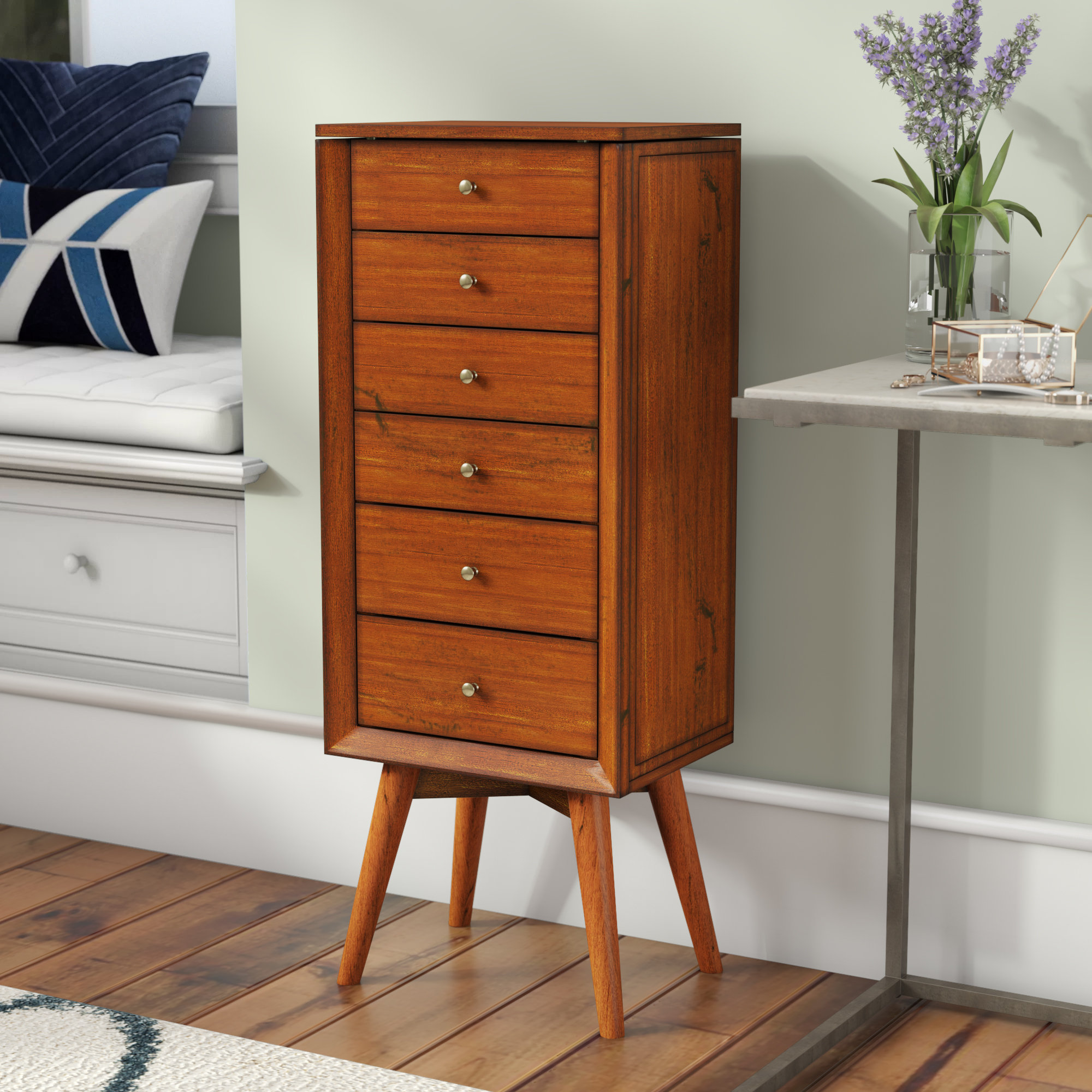 Ankara Casillas Free Standing Jewelry Armoire With Mirror Ankara Casillas Free Standing Jewelry Armoire With Mirror