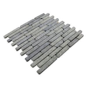 Natural Stone Sticks Random Sized Mosaic Tile in Black