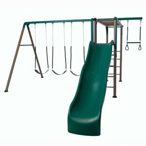 Earthtone Monkey Bar Adventure Swing Set