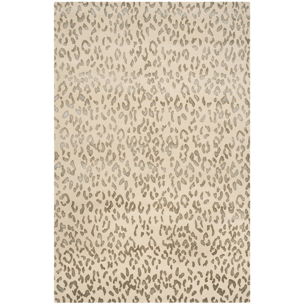 Exmouth Hand-Knotted Cream/Sky Blue Area Rug by House of Hampton
