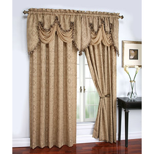 Weintraub Damask Room Darkening Rod Pocket Curtain Panels (Set of 2)