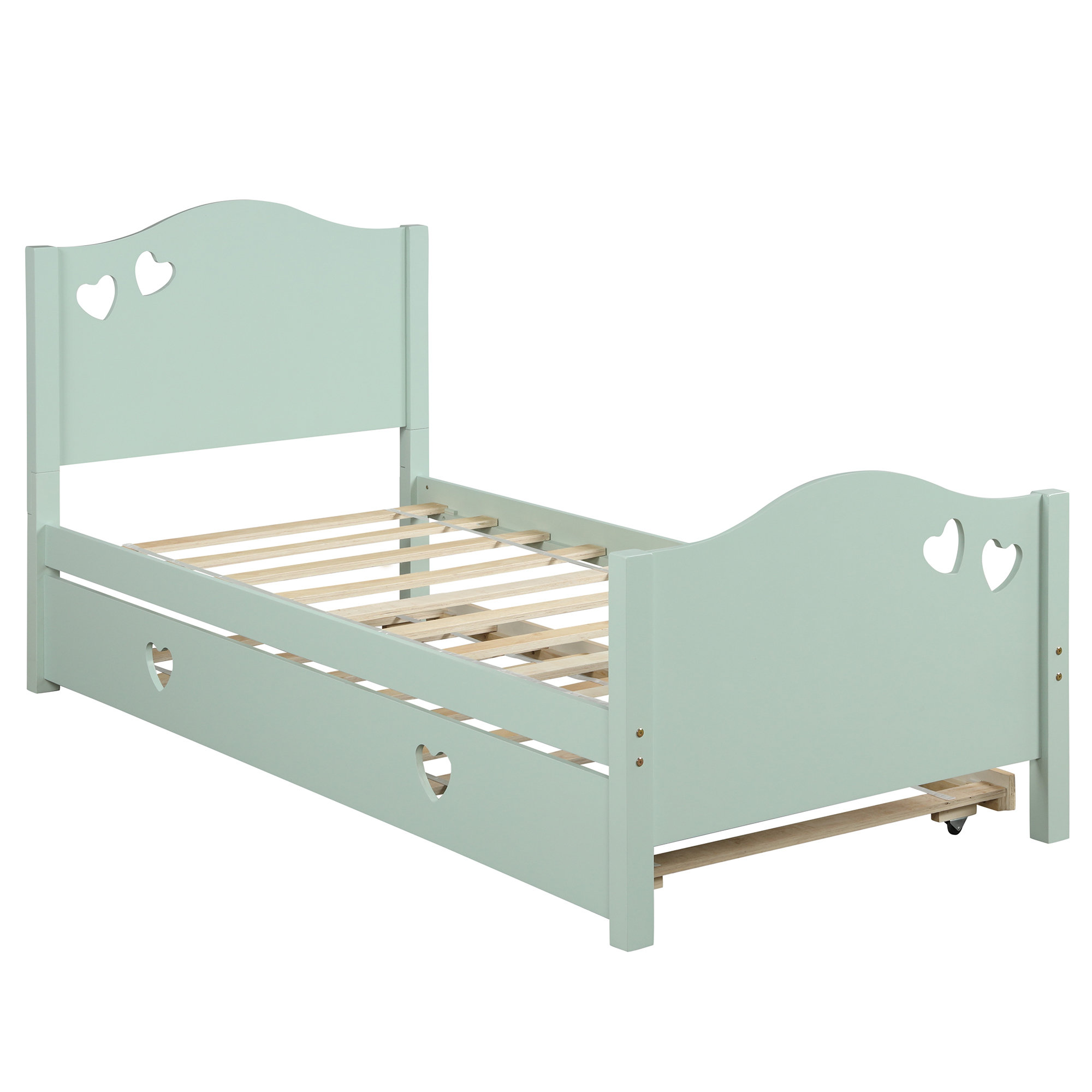 Harriet Bee Thack Twin Convertible Toddler Bed With Trundle Wayfair Thack Twin Convertible Toddler Bed