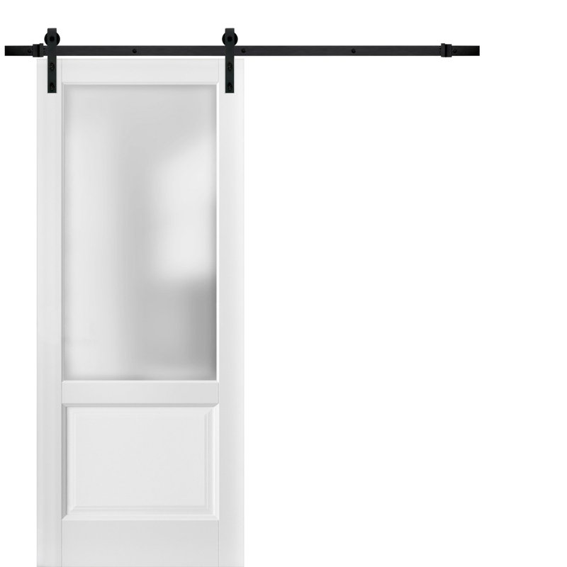 SARTODOORS Felicia Glass Barn Door with Installation Hardware Kit | Wayfair