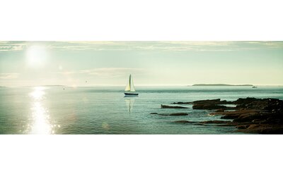 'Evening Sail' Photographic Print on Canvas East Urban Home Size: 20