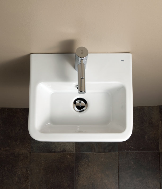 Universal Ceramic 16" Wall Mount Bathroom Sink with Overflow