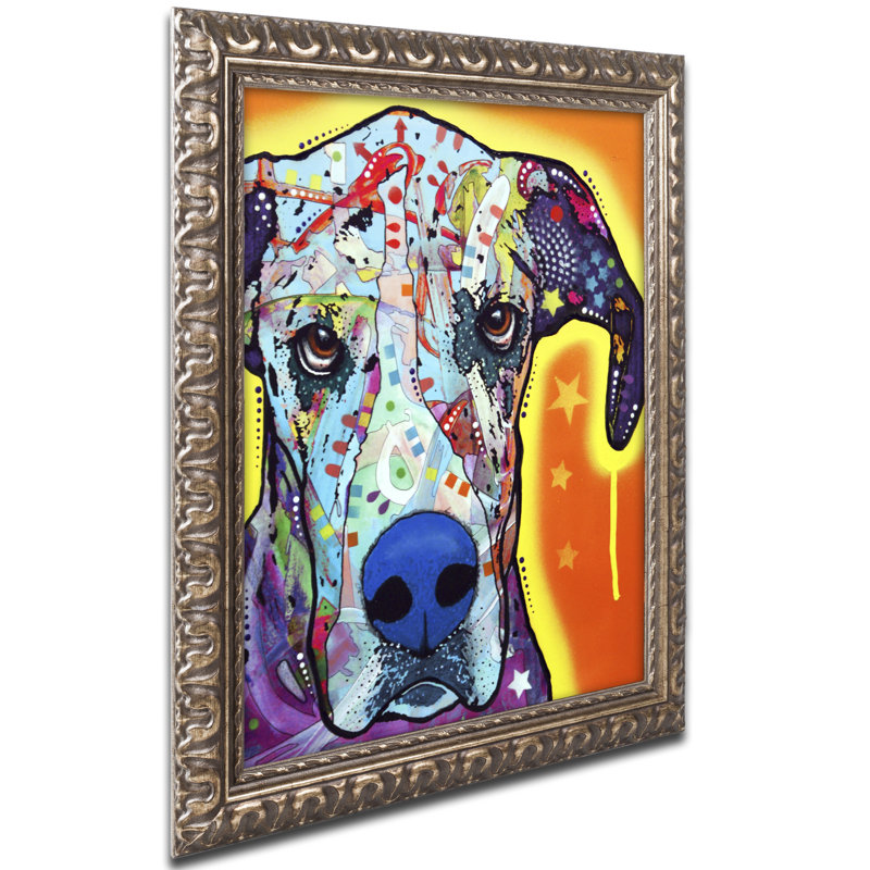 Trademark Art Great Dane Ornate Framed Graphic Art On Canvas