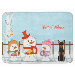 Christmas Carolers Manchester Terrier Memory Foam Bath Rug