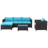Anyeline 6 Piece Rattan Sectional Sofa Set With Cushions By