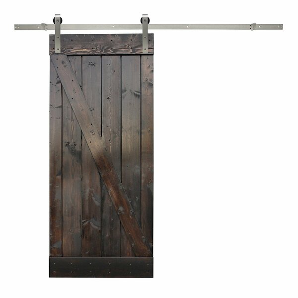 Paneled Wood Sliding Barn Door With Installation Hardware Kit