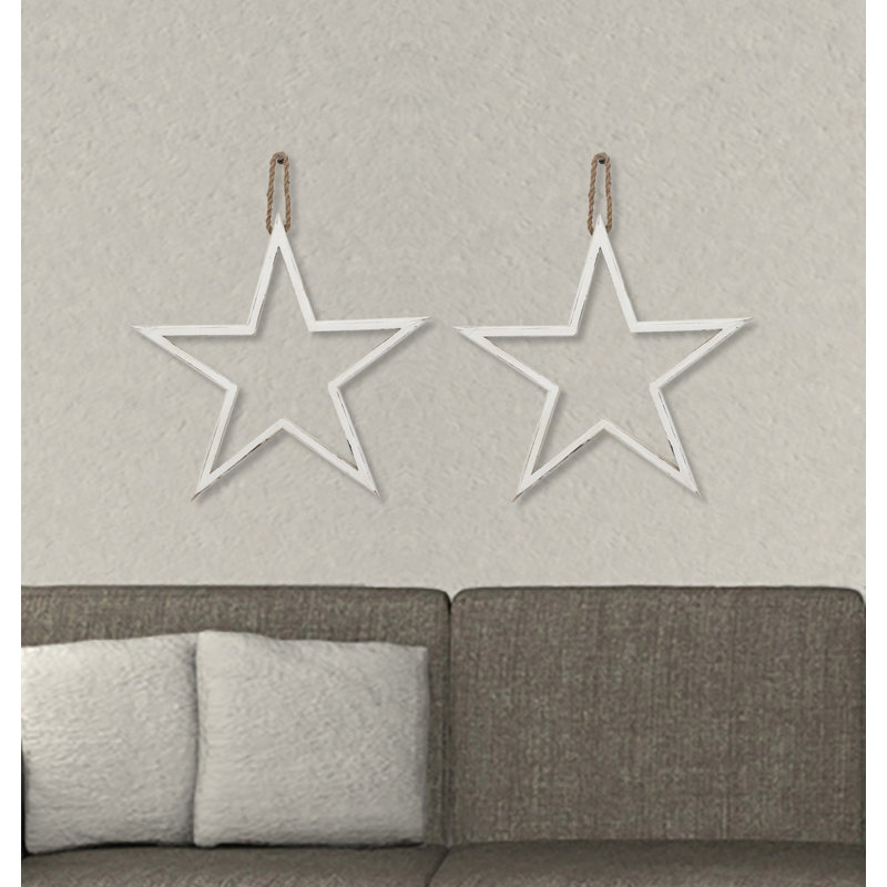 August Grove 2 Piece Wood Star Wall Decor Set Wayfair