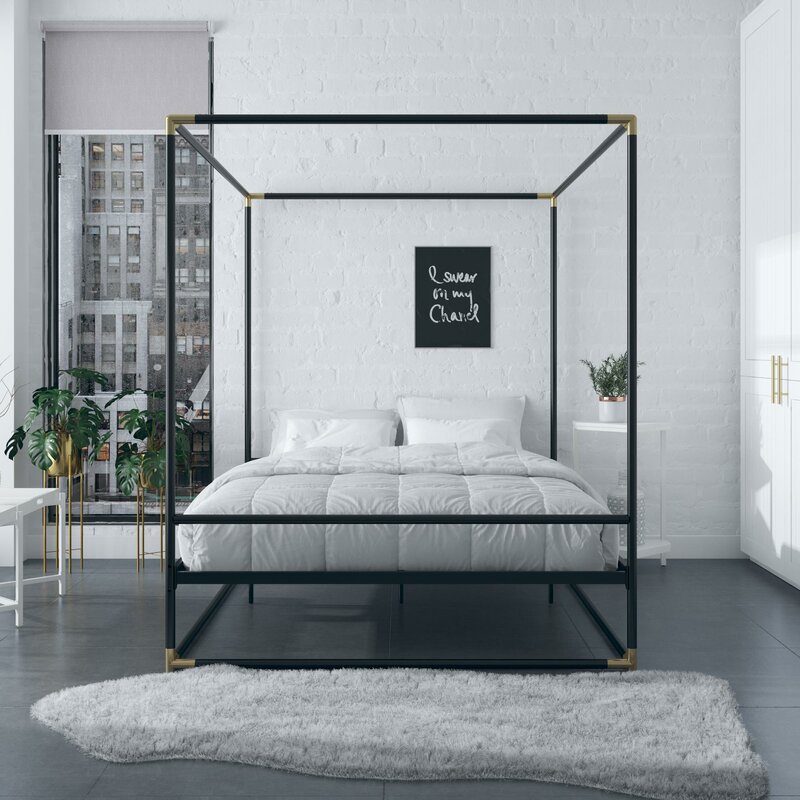 Cosmoliving By Cosmopolitan Celeste Metal Canopy Bed Reviews Wayfair