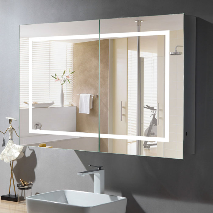 Orren Ellis Capricorn Horizontal Frameless 2 Door Medicine Cabinet