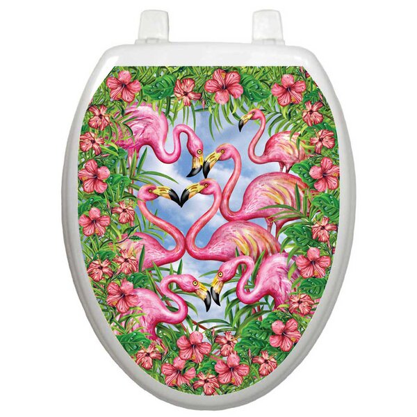 Themes Flamingos Fancy Toilet Seat Decal by Toilet Tattoos