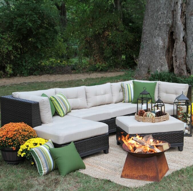 Three Posts Madison Avenue Patio Sectional With Sunbrella Cushions