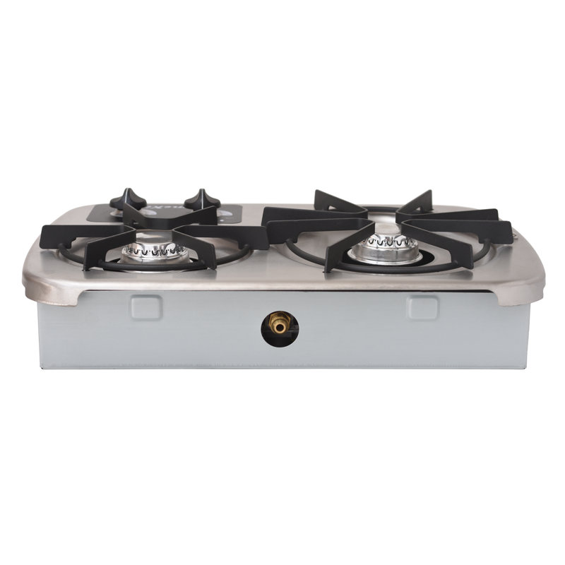 Flame King Lp Gas Drop In 2 Burner Rv Cooktop Stove Stainless Steel Includes Cover Reviews Wayfair