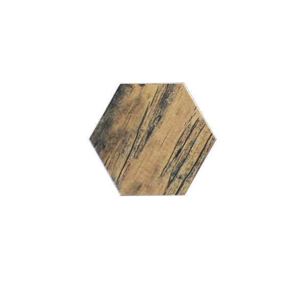 Artisan Wood Hexagon 8 x 8 Ceramic Wood Look Tile in Brown by Abolos