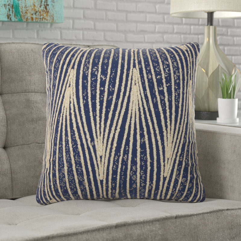 Wrought Studio Knutsford Striped Cotton Throw Pillow Reviews Knutsford Striped Cotton Throw Pillow