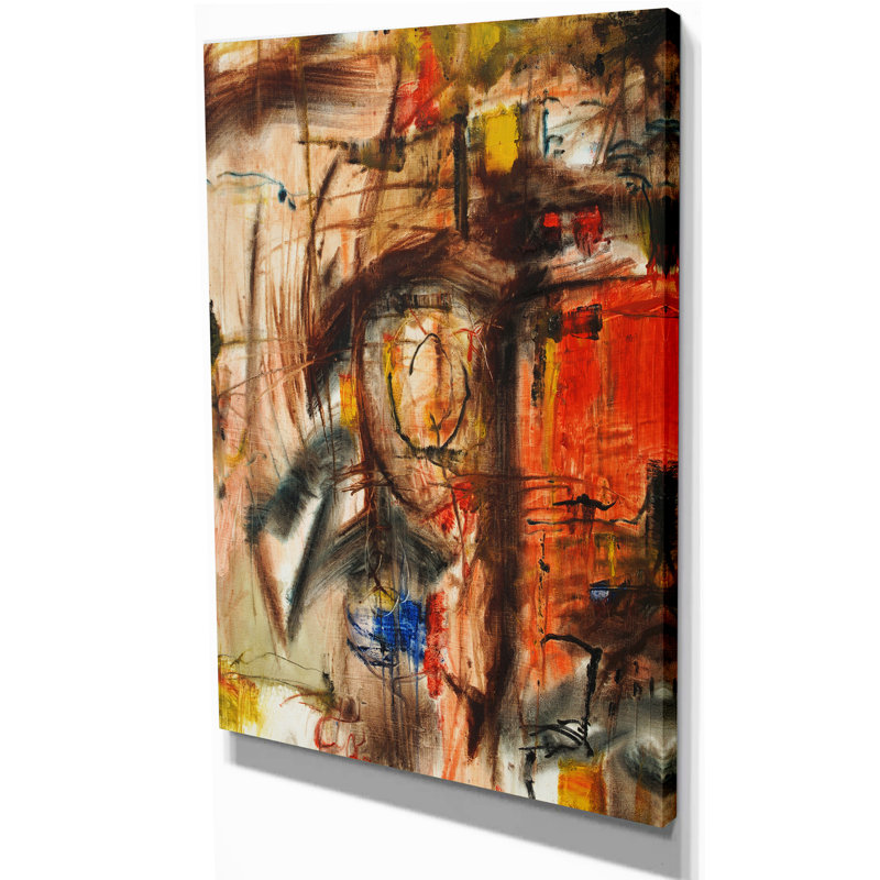 East Urban Home Contemporary Brown Abstract Painting Oil