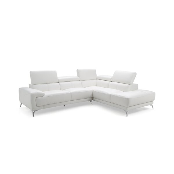 Mcclary Right Hand Facing Leather Sectional By Orren Ellis