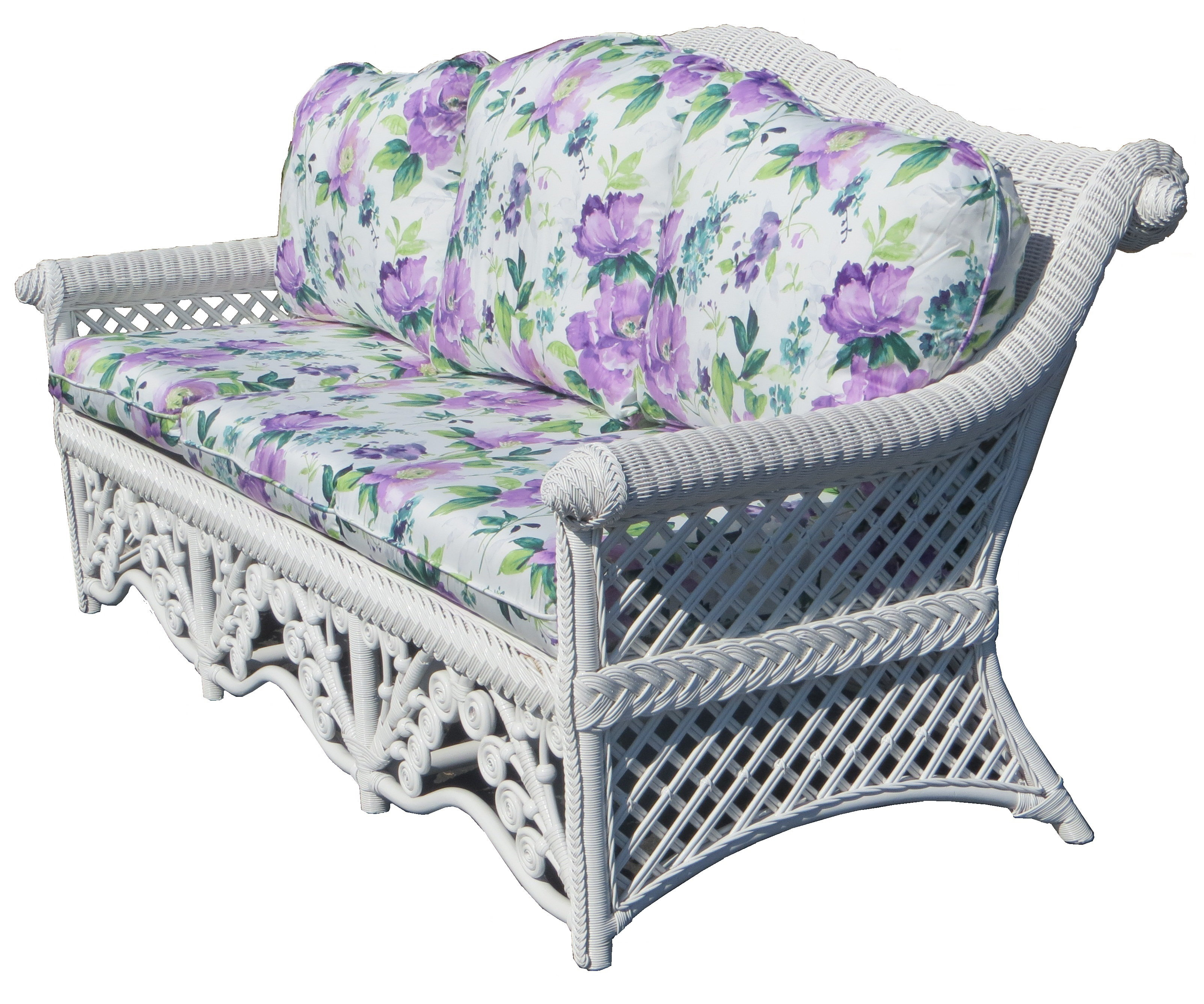 August Grove Mathys Traditional Floral Wicker Sofa Wayfair