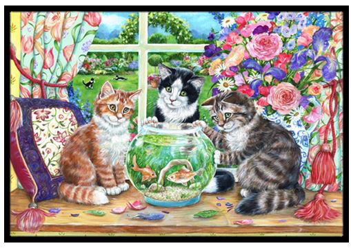 Caroline S Treasures Cats Just Looking In The Fish Bowl Non Slip