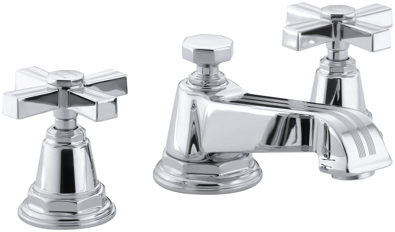 K131323BBN,CP,SN Kohler Pinstripe Widespread Bathroom Sink Faucet
