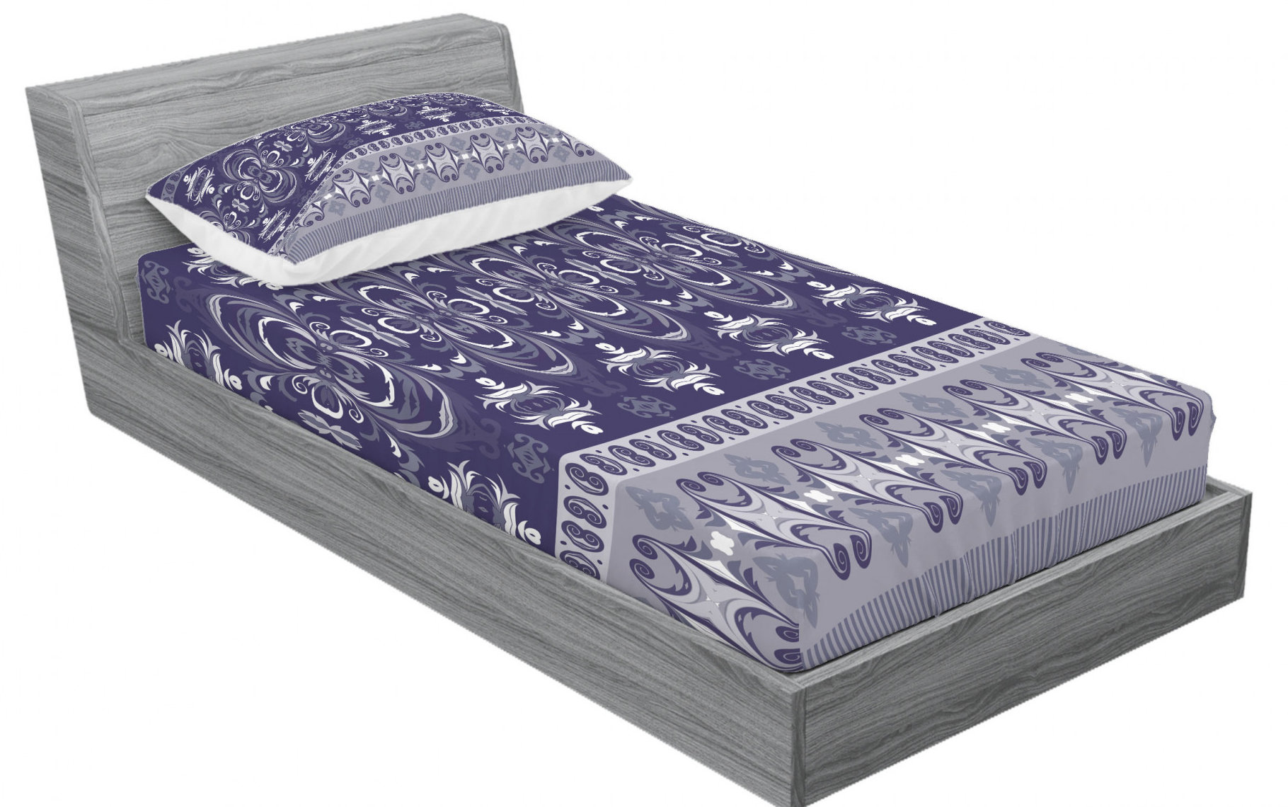 East Urban Home Navy Blue Bedding Set With Sheet Covers Tribal Ehnic Style Horizontal Design Image Artwork Printed High Quality Bedroom Decor With Sham Twin Pale Blue Dark Blue Wayfair