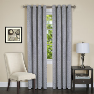 Jensen Damask Semi-Sheer Thermal Grommet Single Curtain Panel