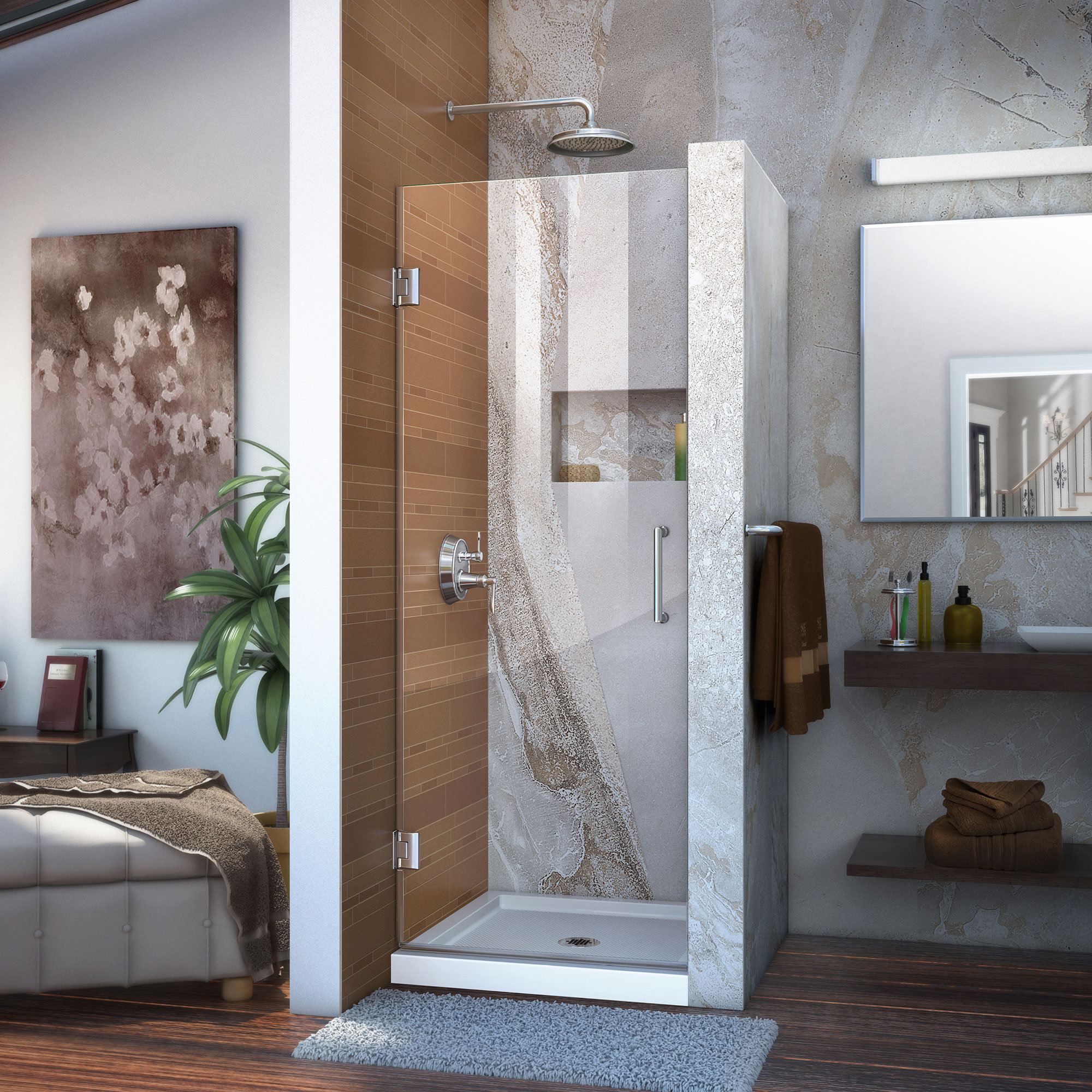 Dreamline Unidoor 30 X 72 Hinged Frameless Shower Door With