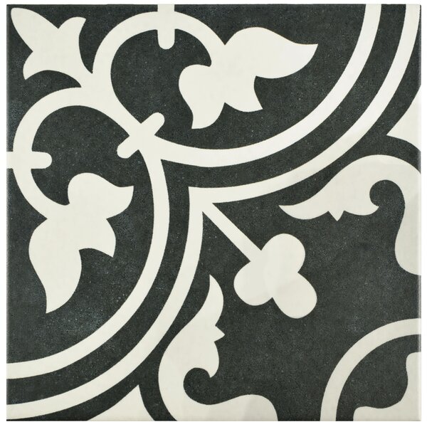 Artea 9.75 x 9.75 Porcelain Field Tile in Black by EliteTile