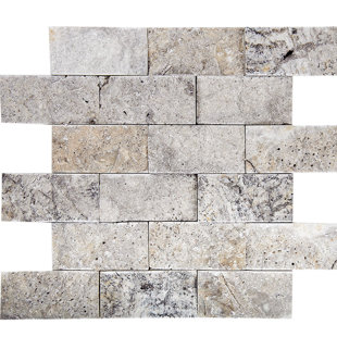 Split Face Stone Tile White Wayfair Split Face 2 X 4 Stone Mosaic Tile In Silver