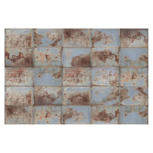 Shabby Industrial Metal Look 2.55m x 3.84m Textured Matte Peel & Stick Wall Mural East Urban Home