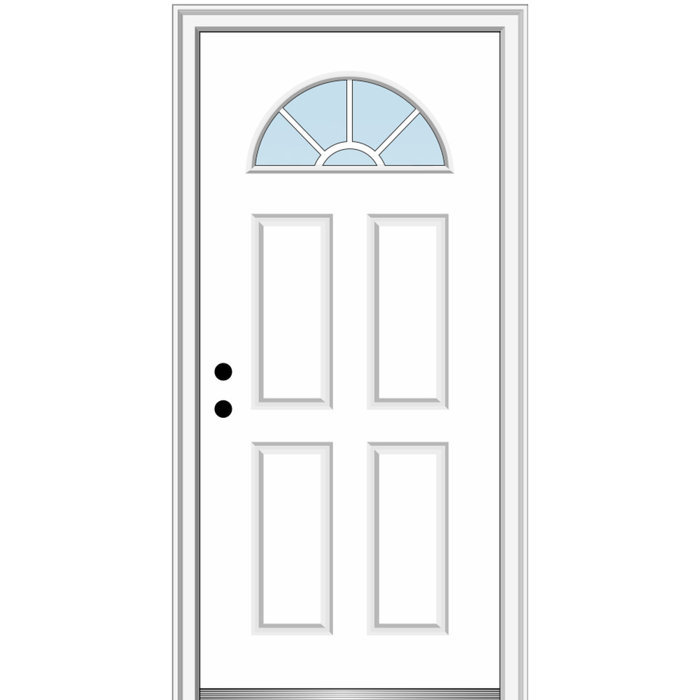 Fan Lite Primed Fiberglass Prehung Front Entry Door
