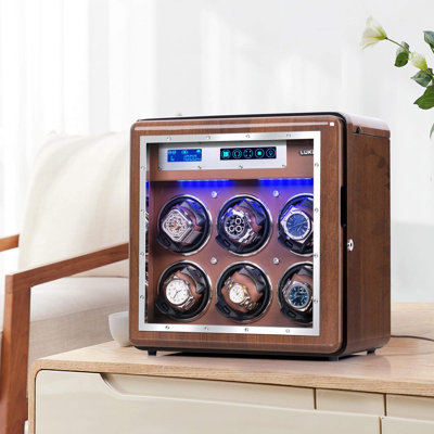 Automatic Watch Winder Diamond Decorated Walnut Vertical Watch Winders Box With Slots Adjustable Upgraded Watch Pillows For MenS And LadyS Automatic Automatic Watch Winder Diamond Decorated Walnut Vertical Watch Winders Box With Slots Adjustable Upgraded Watch Pillows For MenS And LadyS Automatic