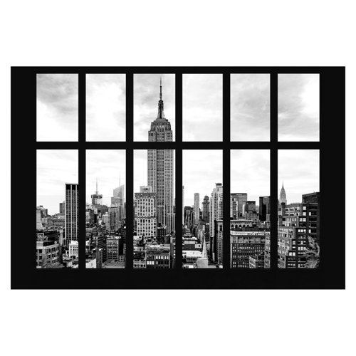 Window on the Empire State Building New York 2.9m x 4.32m Textured Matt Peel & Stick Wall Mural East Urban Home