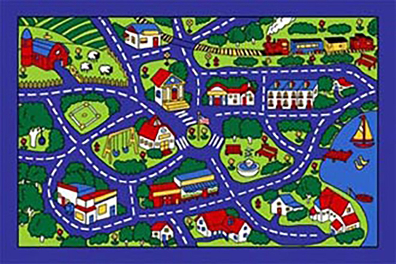 Zoomie Kids Strand Port Town Street Map Blue Area Rug Wayfair Kids Port Town Street Map Blue Area Rug
