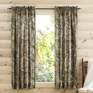 Camouflage Semi-Sheer Pinch Pleat Curtain Panels (Set of 2)