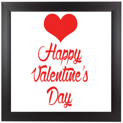 'Happy Valentine' Textual Art East Urban Home Format: Black Framed, Size: 9